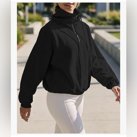 NWT Black Half-Zip Pullover Sweatshirt-S - Picture 9 of 17